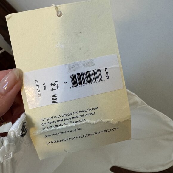 Mara Hoffman Women White Isla Strapless Midi Column Dress Size 6, Orig $550 - Picture 6 of 8